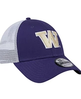 New Era Men's Purple Washington Huskies Trucker 9FORTY Adjustable Hat