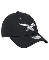 New Era Big Boys and Girls Black Philadelphia Eagles Throwback Main B-Dub 9FORTY Adjustable Hat