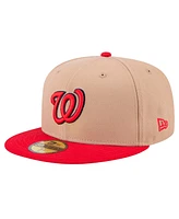 New Era Men's Khaki Washington Nationals 59FIFTY Fitted Hat