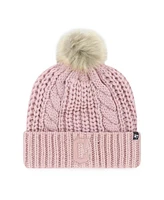 '47 Brand Women's Dusty Rose Cleveland Guardians Meeko Cuffed Knit Hat with Pom