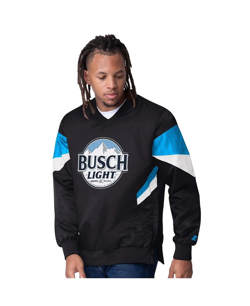 Starter Men's Black Ross Chastain Busch Light Striker I V-Neck Pullover Jacket