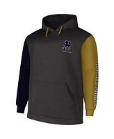 Fanatics Men's Charcoal Notre Dame Fighting Irish Big Tall Contrast Sleeves Pullover Hoodie