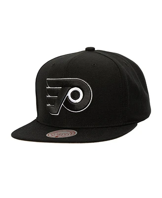 Mitchell & Ness Men's Black Philadelphia Flyers Team Snapback Hat