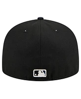 New Era Men's Black Seattle Mariners Shadow Stitch 59FIFTY Fitted Hat