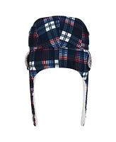 New Era Navy Houston Texans Sideline Plaid Sherpa Trapper Hat