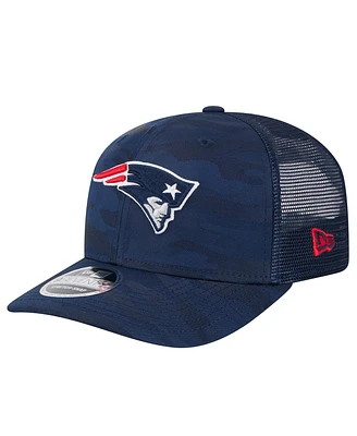 New Era Men's Navy New England Patriots Adventure Camo Trucker 9SEVENTY Stretch-Snap Adjustable Hat