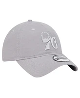 New Era Men's Gray Philadelphia 76ers Tonal 9TWENTY Adjustable Hat