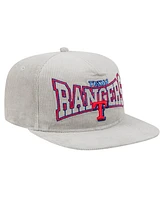 New Era Men's Gray Texas Rangers Corduroy Golfer Snapback Hat