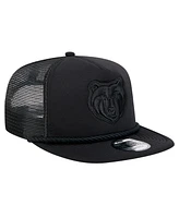 New Era Men's Black Memphis Grizzlies Tone Foam Meshback Golfer Snapback Hat