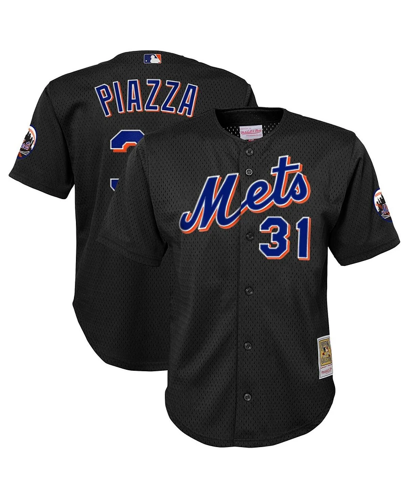 Mitchell & Ness Toddler Mike Piazza Black New York Mets Cooperstown Collection Mesh Batting Practice Jersey