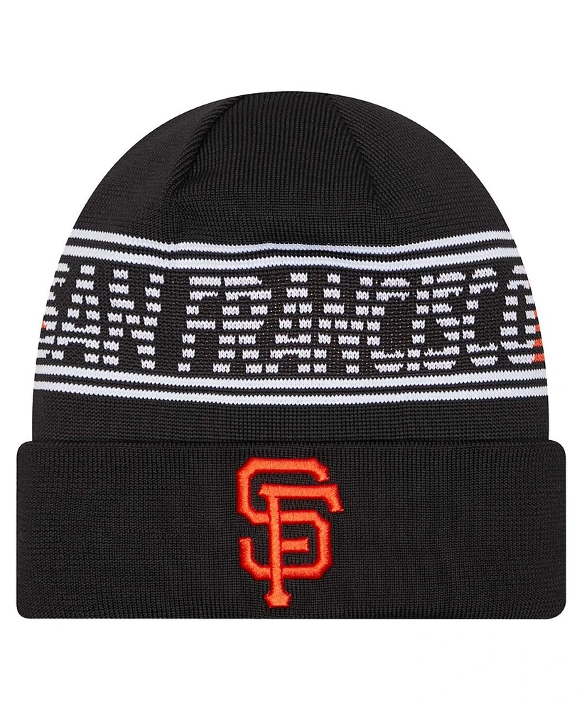 New Era Men's Black San Francisco Giants Authentic Collection Cuffed Knit Hat
