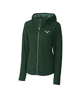 Cutter Buck Women's Green Philadelphia Eagles Gridiron Classics Logo Mainsail Sweater Knit Full-Zip Hoodie