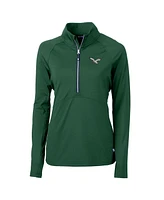 Cutter Buck Women's Green Philadelphia Eagles Gridiron Classics Logo Adapt Eco Knit Stretch Half-Zip Pullover Top