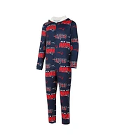 Concepts Sport Men's Navy New England Patriots Roadway All Over Microfleece Full-Zip Union Suit