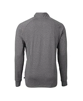 Cutter & Buck Men's Heather Black Ohio State Buckeyes Big Tall Adapt Knit Quarter-Zip Pullover Top