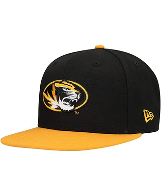 New Era Men's Black/Gold Missouri Tigers Logo 9FIFTY Snapback Hat