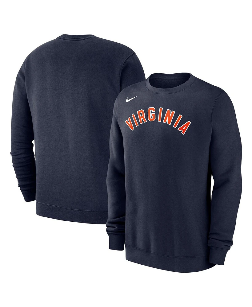 Nike Men's Navy Virginia Cavaliers Arched Logo Club Fleece Pullover Sweatshirt