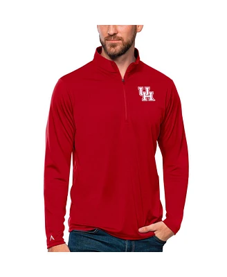 Antigua Men's Red Houston Cougars Tribute Quarter-Zip Top