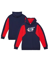 Mitchell & Ness Men's Navy Houston Rockets Color Block 2.0 Fleece Pullover Hoodie