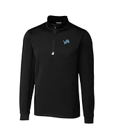 Cutter Buck Men's Black Detroit Lions Traverse Stretch Quarter-Zip Top