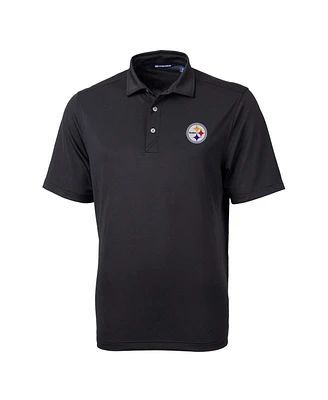 Cutter & Buck Men's Black Pittsburgh Steelers Virtue Eco Pique Polo