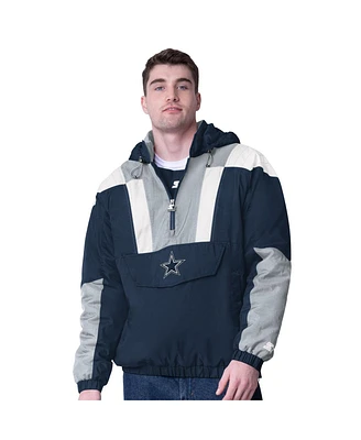 Starter Men's Navy Dallas Cowboys Half-Zip Pullover Hoodie Jacket