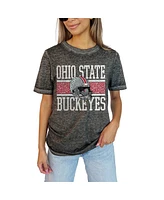 Gameday Couture Women's Charcoal Ohio State Buckeyes Lightweight Burnout T-Shirt