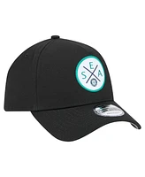 New Era Men's Black Seattle Mariners 9FORTY A-Frame Adjustable Hat