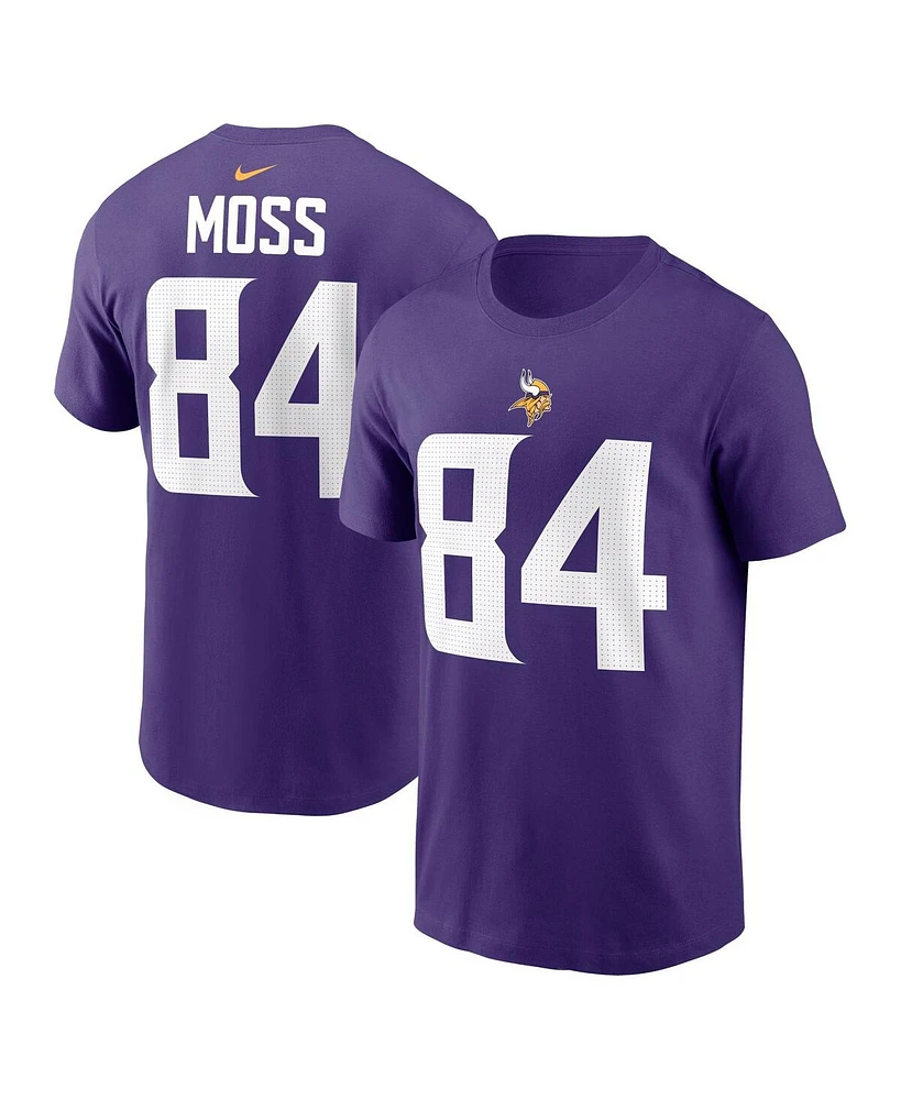 Nike Men's Randy Moss Purple Minnesota Vikings Retired Player Name Number T-Shirt