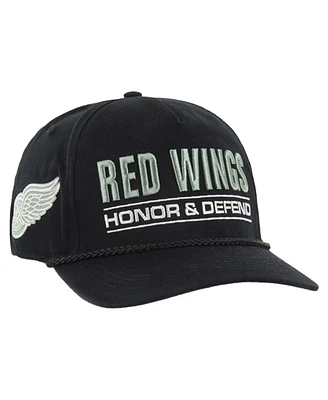 '47 Brand Men's Black Detroit Red Wings Oht Military Appreciation Homeland Honor and Defend Hitch Adjustable Hat