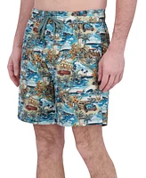 Robert Graham Men's Drew Floral Print Drawstring 7" Swim Trunks