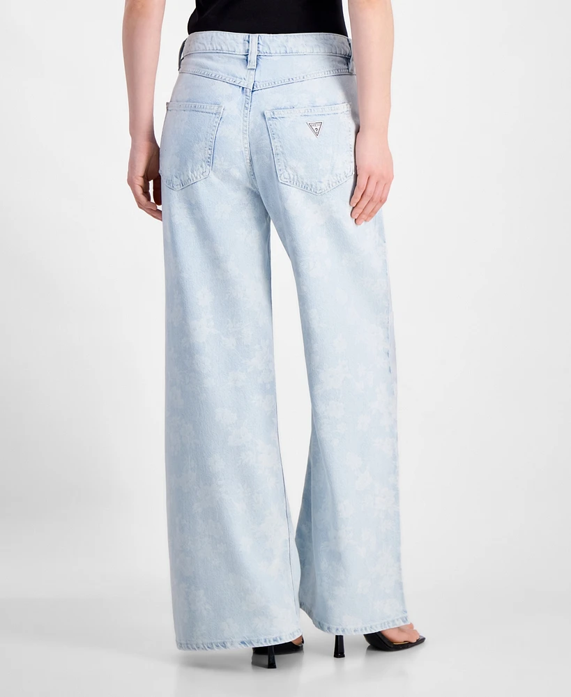 Guess Women's Bellflower Wide-Leg High-Rise Jeans