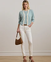 Lauren Ralph Women's Two-Tone Cotton-Blend Cardigan