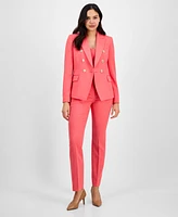 Tahari Asl Women's Twill Double-Breasted Blazer, Regular & Petite