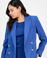 Tahari Asl Women's Pinstripe Double-Breasted Jacket