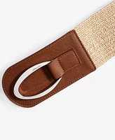 I.n.c. International Concepts Stretch Straw Oval & Hook Belt, Exclusively at Macy's