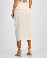 Guess Women's Casey Zippered Cargo Midi Skirt