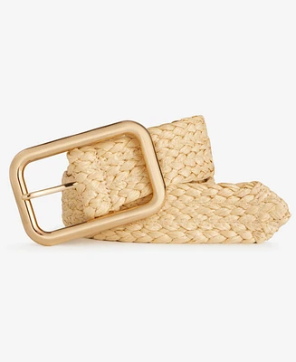 On 34th Chunky Weave Straw Belt, Exclusively at Macy's