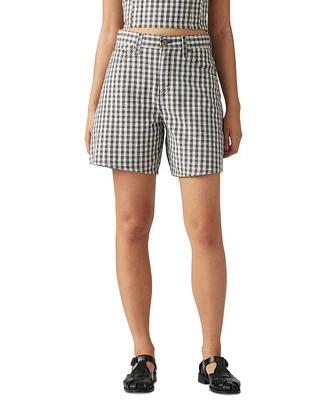 Levi's Premium Women's High-Rise Check-Print Baggy Shorts