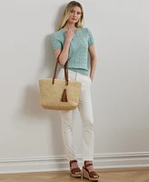 Lauren Ralph Lauren Women's Cable-Knit Cotton Short-Sleeve Sweater