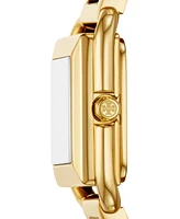 Tory Burch Women's The Kira Square Gold-Tone Stainless Steel Bracelet Watch 18mm