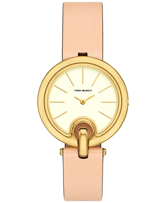 Tory Burch Women's The Pierced Brown Leather Strap Watch 36mm