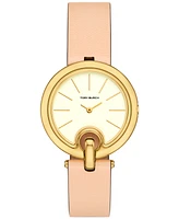 Tory Burch Women's The Pierced Brown Leather Strap Watch 36mm