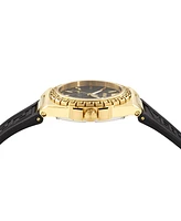 Versace Women's Swiss Greca Reaction Black Polyurethane Strap Watch 38mm