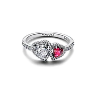 Pandora Sterling Silver Halo Hearts Ring