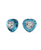 Swarovski Dulcis Rhodium Plated Heart Clip Earrings