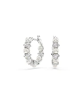 Swarovski Matrix Rhodium Plated Round Cut Hoop Earrings