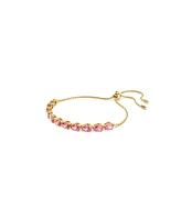 Swarovski Matrix Pear Cut Pink Gold-Tone Plated Bracelet