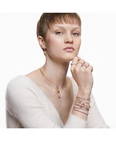 Swarovski Matrix Round Cut White Rose Gold-Tone Plated Tennis Bracelet