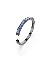 Swarovski Matrix Baguette Cut Blue Ruthenium Plated Bangle Bracelet